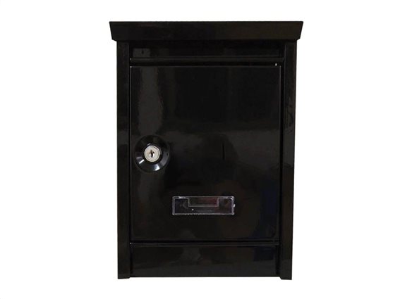 Μεταλλικό Γραμματοκιβώτιο με κλειδί, σε μαύρο χρώμα,  30.8x21.5x9