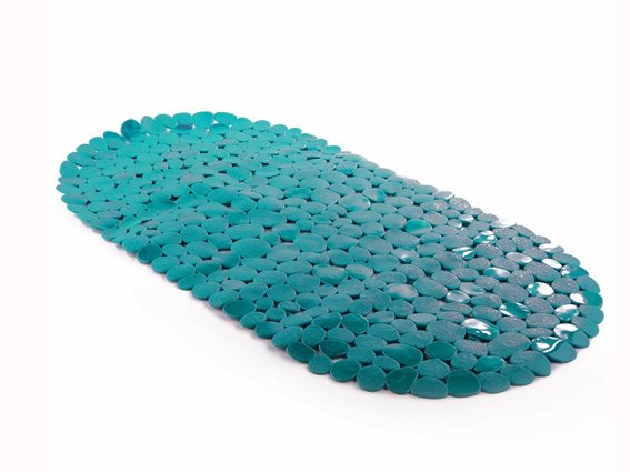 Πλαστικό πατάκι για το Ντουζ Αντιολισθητικό με ανάγλυφο σχέδιο σε Πετρόλ χρώμα