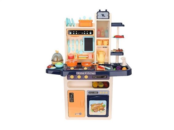 Aria Trade Σετ Παιδική Κουζίνα 65 Τεμαχίων με LED φωτισμό και ήχους σε μπλε χρώμα 30x71x93 cm