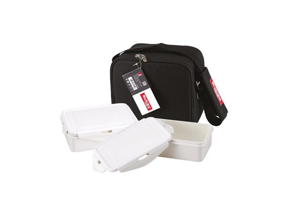 Σετ Φαγητοδοχεία Lunchboxes και Τσάντα Lunchbag 5 τεμαχίων σε μαύρο χρώμα, Bergner BG-3652-BK