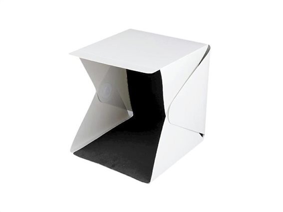 Aria Trade Μίνι Φωτογραφικό Αναδιπλούμενο Studio Photo Box Tent με LED Φωτισμό και 2 backgrounds, 22x23x24 cm