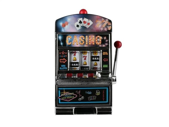 Aria Trade Κουμπαράς Κουλοχέρης 37x16x23 cm με Λειτουργία Ήχου και φώς Lucky Slot Machine Money Box