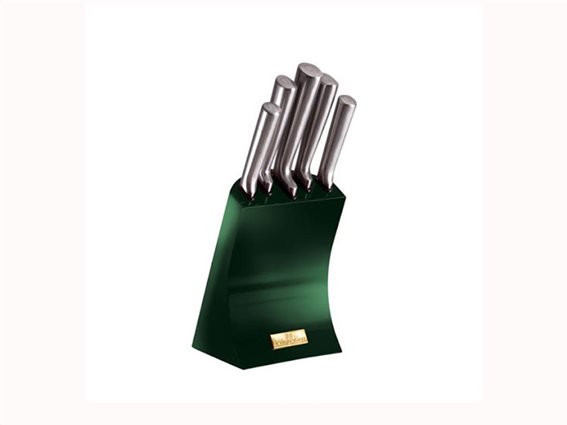 Berlinger Haus BH/2448 6τεμ Σετ μαχαιριών με βάση,Χρώμα Σμαράγδι, Σειρά Emerald