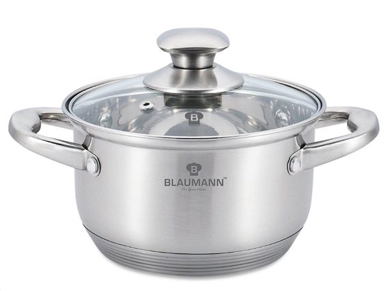 Blaumann BL-3456 18cm Κατσαρόλα,Χρώμα Inox, Σειρά Satin Gourmet