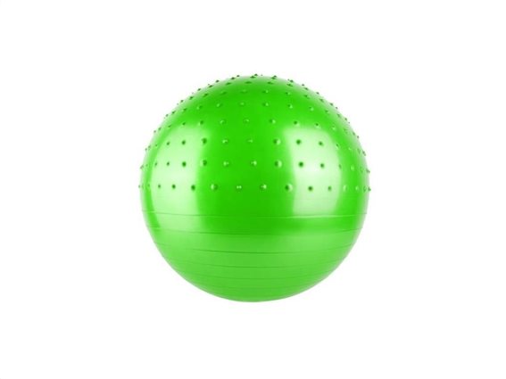 Φουσκωτή μπάλα γυμναστικής, Yoga, Pilates, με διάμετρο 70cm και 2 ανάγλυφες επιφάνειες Πράσινο
