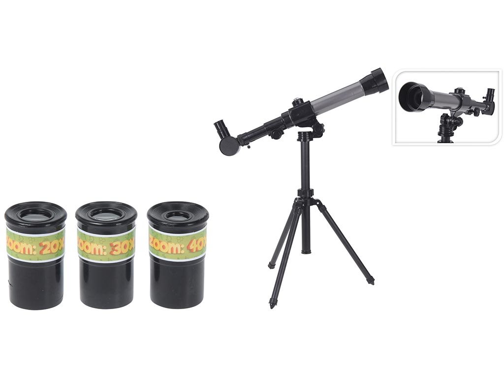 Εκπαιδευτικό Παιχνίδι Τηλεσκόπιο με τρίποδο στήριξης και 3 μεγεθυντικούς φακούς, ύψους 40.5 cm