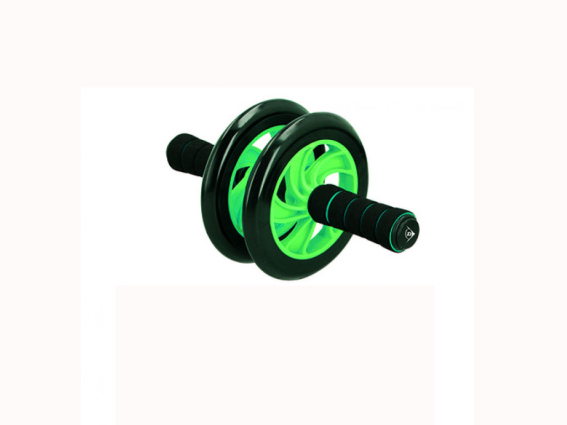 Dunlop Διπλός Τροχός Ρόδα Κοιλιακών με διάμετρο 16.5 cm και χαλάκι,  Πράσινο