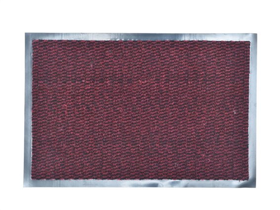 Πατάκι Χαλάκι εισόδου 60x80 cm σε Burgundy χρώμα με ασημί περίγραμμα, Lisa