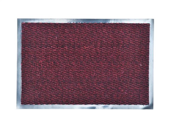 Πατάκι Χαλάκι εισόδου σε burgundy χρώμα με βάση από καουτσούκ 80x120 cm, Lisa