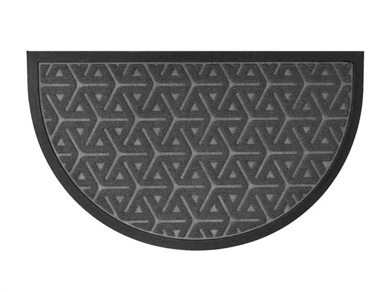 Aria Trade Πατάκι Χαλάκι εισόδου με γεωμετρικά σχέδια σε σκούρο γκρι χρώμα 45x75 cm, Wilson