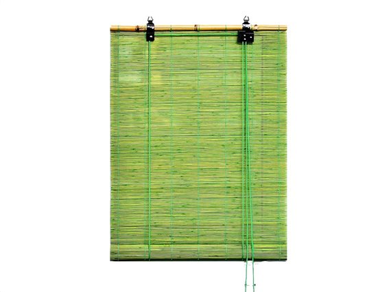 Στόρι Σκίασης Ρόλερ από ξύλο Bamboo σε πράσινο χρώμα, 200x200 cm