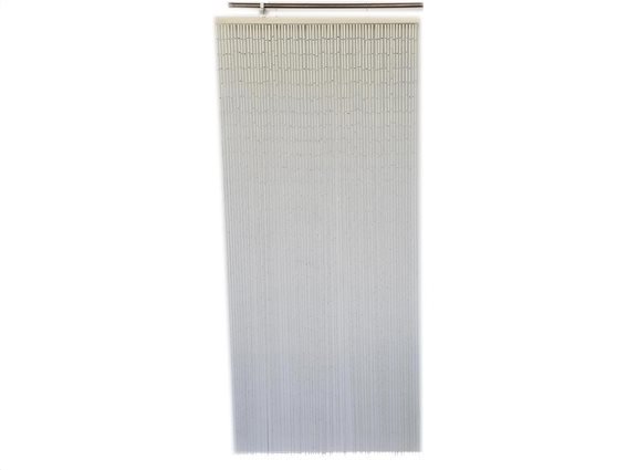 Aria Trade Κουρτίνα Πόρτας από ξύλο Bamboo σε λευκό χρώμα, 90x200 cm