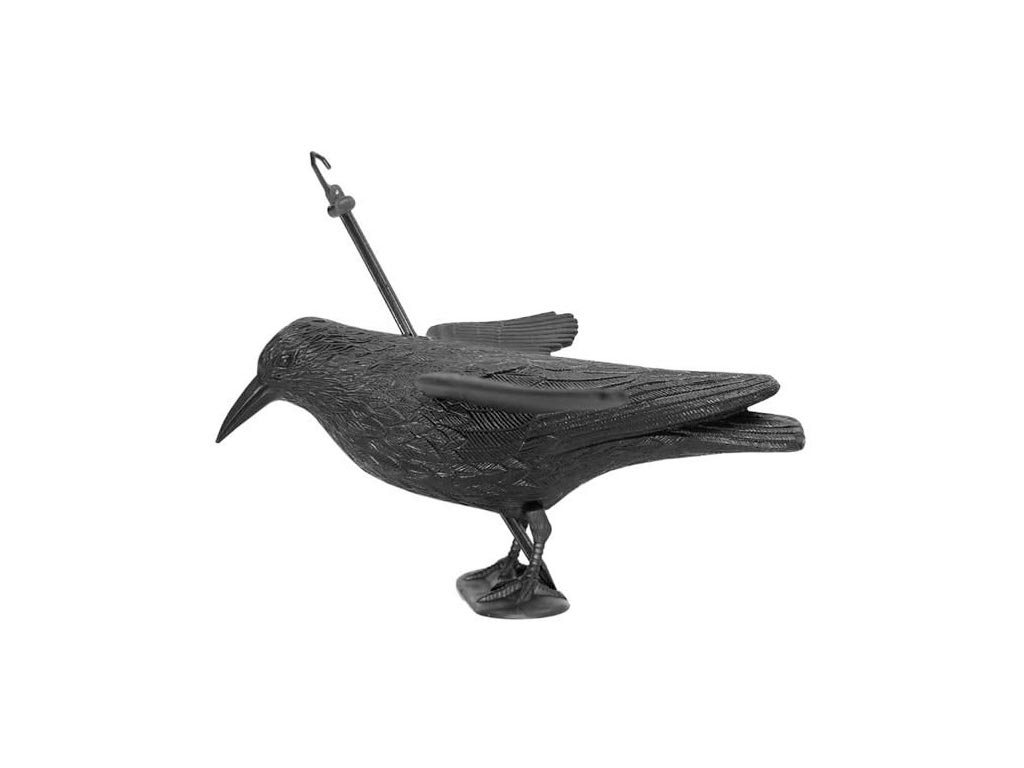 Απωθητικό πτηνών ομοίωμα κοράκι με άγκιστρο σε μαύρο χρώμα, 34x26x12 cm, Raven Scarecrow