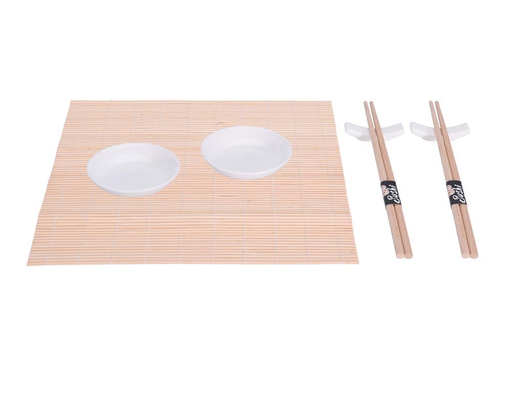 Σετ σερβιρίσματος και παρασκευής Sushi 7 τεμαχίων, κατάλληλο για 2 άτομα Λευκό