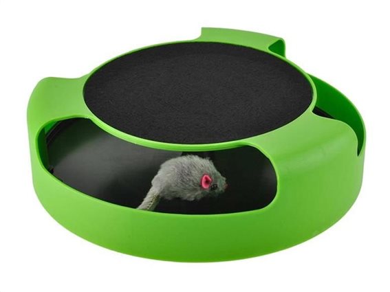 Aria Trade Παιχνίδι Κίνησης για Γάτες Catch the mouse σε πράσινο χρώμα, 25x6.5 cm