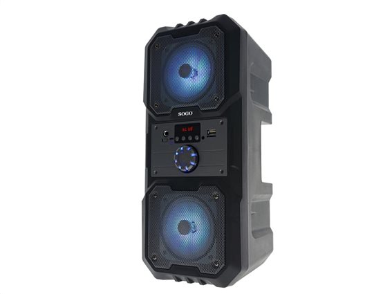 Sogo Φορητό Ασύρματο Επαναφορτιζόμενο Ηχείο Bluetooth σε Μαύρο Γκρι χρώμα, ALT-SS-8463-GR