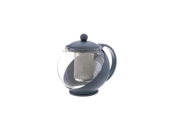 Γυάλινη Τσαγιέρα χωρητικότητας 1.25L με ενσωματωμένο φίλτρο σε 5 χρώματα, Tea pot Σκούρο γκρι
