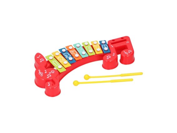 Παιδικό Ξυλόφωνο με 8 πλάκες νότες για εκμάθηση τόνων και μουσικής, Let's Play Xylophone