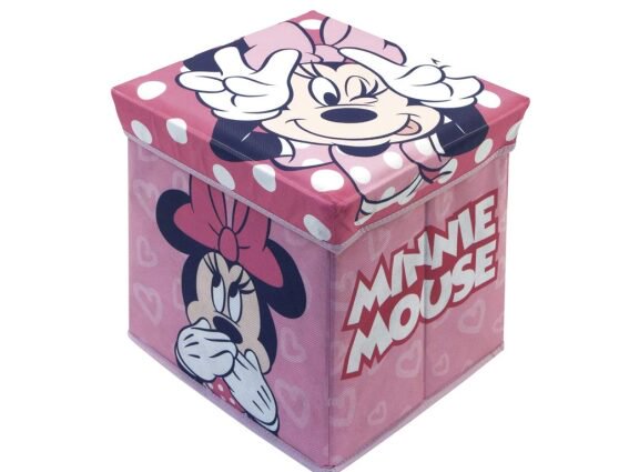 Παιδικό Σκαμπό Πτυσσόμενο με Αποθηκευτικό Χώρο με θέμα Minnie Mouse της DISNEY 30x30x30cm