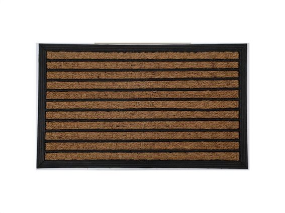 Πατάκι Χαλάκι εισόδου σε καφέ χρώμα με σχέδιο ρίγες, 75x45 cm, Doormat with stripes