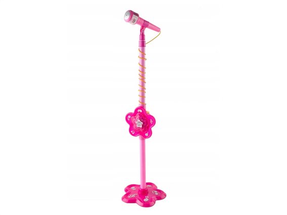 Σετ Παιδικό Καραόκε με Stand και Μικρόφωνο σε ροζ χρώμα, Karaoke Microphone