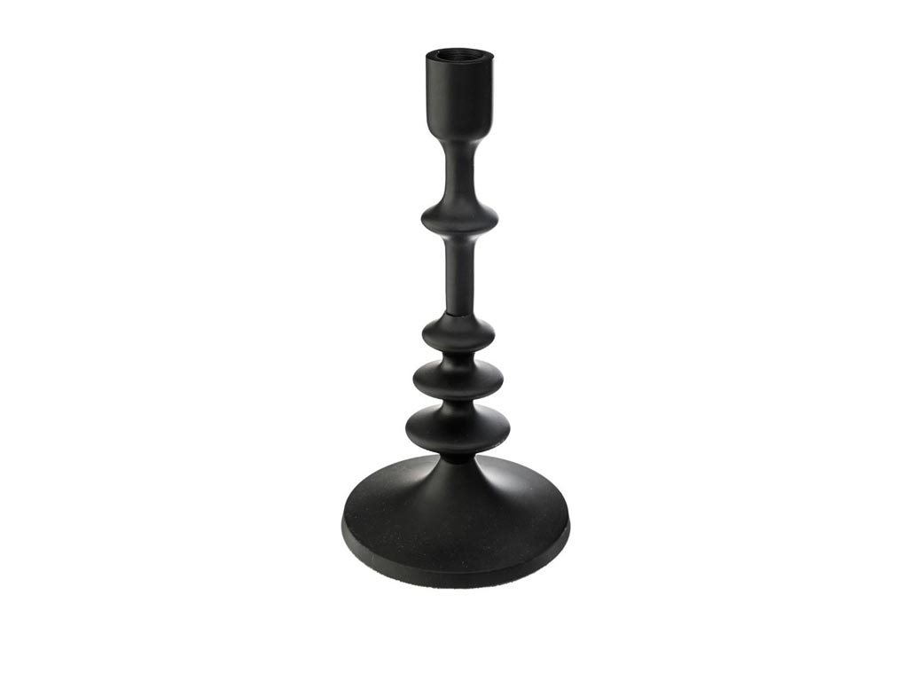 Μεταλλικό Κηροπήγιο κεριού ύψους 26 cm σε μαύρο χρώμα