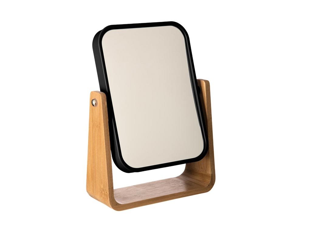 Bamboo Επιτραπέζιος Καθρέφτης Μακιγιάζ σε μαύρο χρώμα, 16x6x22 cm, Table mirror
