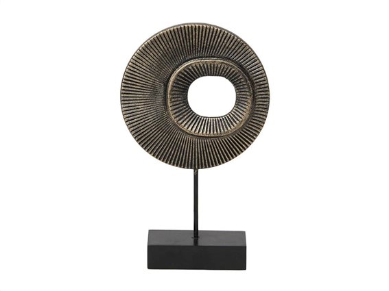 Ξύλινο Διακοσμητικό Επιτραπέζιο σε bronze χρώμα με βάση, 15x5x25 cm, Marni