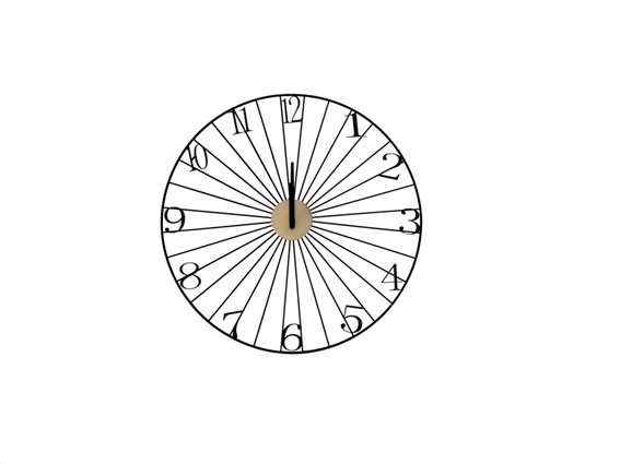 Αναλογικό Μεταλλικό Ρολόι Τοίχου με διαμέτρου 50 cm σε μαύρο χρώμα,  Wall clock