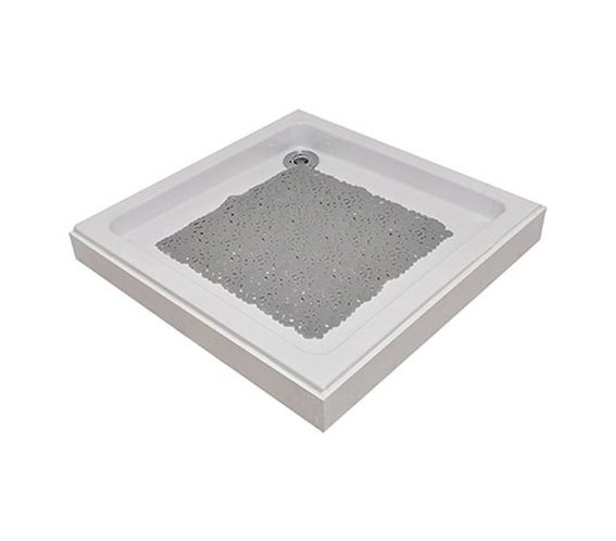 Αντιολισθητικό πατάκι για το Ντους σε γκρι χρώμα και τετράγωνο σχήμα, 50x50 cm, Bath mat Pearl gray