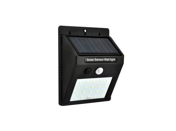 Ηλιακό Solar Φως Τοίχου Με Ανιχνευτή Κίνησης 20 LED σε Μαύρο χρώμα, 9.50x12.5cm