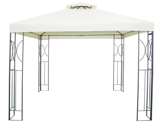 Gazebo Αδιάβροχο Κιόσκι Τέντα σε λευκό  χρώμα με μεταλλικό σκελετό, 3x3 m, Party Tent