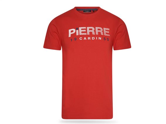 Pierre Cardin Ανδρικό Μπλουζάκι T-shirt με τύπωμα και κοντό μανίκι, σε Κόκκινο χρώμα Large