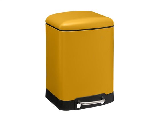Μεταλλικός Κάδος απορριμμάτων 6L σε κίτρινο χρώμα, 22.5x15.5x32.5 cm, Trash bin