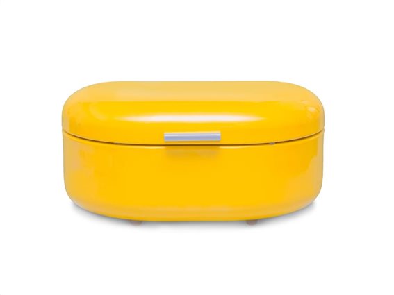 Μεταλλική Ψωμιέρα σε κίτρινο χρώμα σε retro style, 40x25x18 cm, Bread box