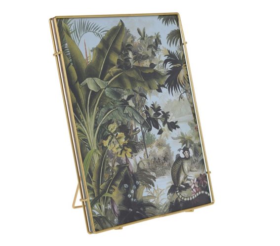 Επιτραπέζια Κορνίζα με γυαλί και χρυσό μεταλλικό πλαίσιο, 20x25x3 cm, Photo frame