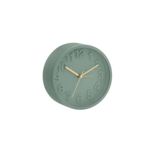 Ρολόι Ξυπνητήρι στρογγυλό, αθόρυβο, 13x13 cm Φυστικί