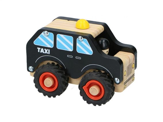 Ξύλινο Παιχνίδι οχήματα Ταξί, 9.5x7.8x12.5 cm