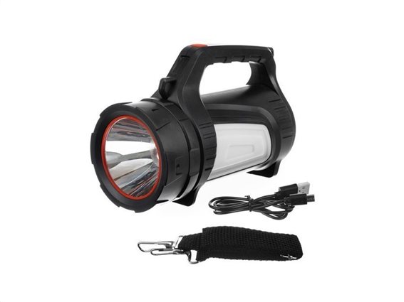 Φακός με LED Φωτισμό με 7 λειτουργίες σε μαύρο χρώμα, 21x15x10 cm, Flashlight