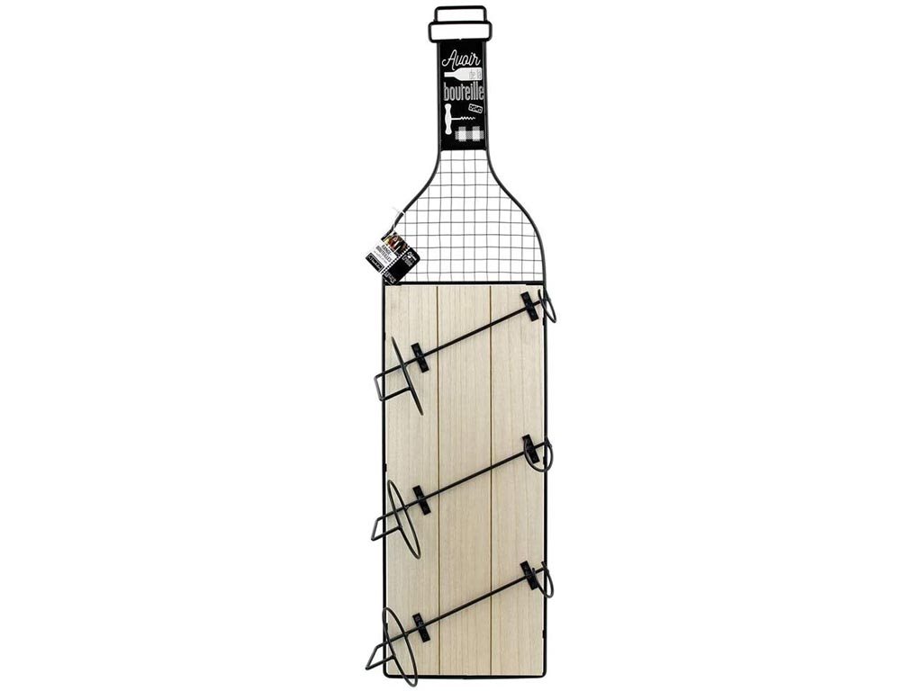 Aria Trade Μεταλλική Βάση Κρασιών Μπουκαλοθήκη Κάβα Κρασιών για 3 μπουκάλια 21x11x83.5 cm