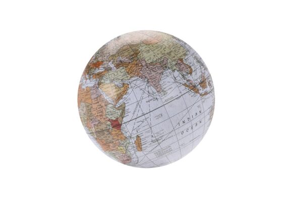 Διακοσμητικό Γραφείου Περιστρεφόμενη Υδρόγειος Σφαίρα διαμέτρου 15 cm, Decorative globe Ανοιχτό γκρι