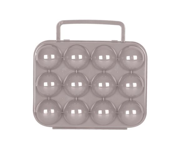 Αυγοθήκη 12 θέσεων με λαβή, 22x21x8 cm, Egg tray Γκρι
