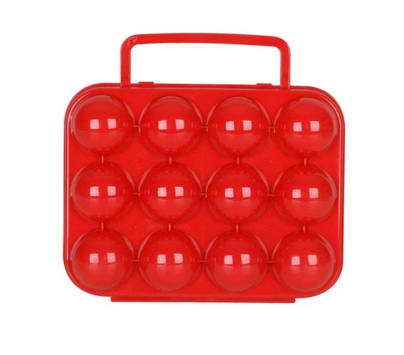 Αυγοθήκη 12 θέσεων με λαβή, 22x21x8 cm, Egg tray Κόκκινο