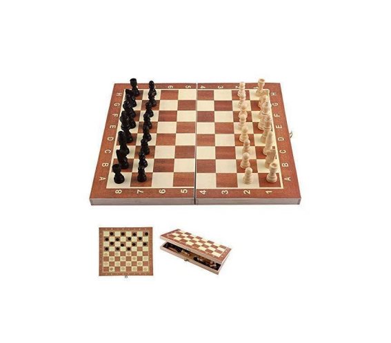 Ξύλινο Επιτραπέζιο Παιχνίδι Σκάκι και Τάβλι, 25x25 cm