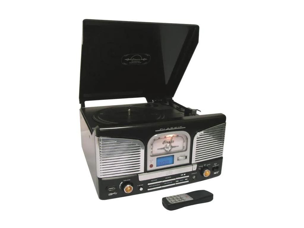 Ηχοσύστημα Retro Hi-fi Bluetooth με CD Player, Radio FM, USB και Τηλεχειριστήριο, RETRO03N-BTH-B