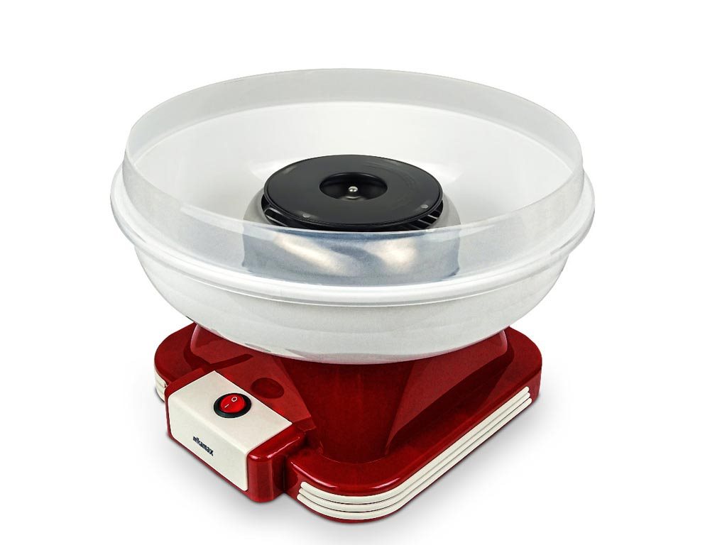 Συσκευή για Μαλλί της Γριάς 31x25 με κουτάλι μέτρησης σε Κόκκινο χρώμα, Retro Cotton Candy Machine