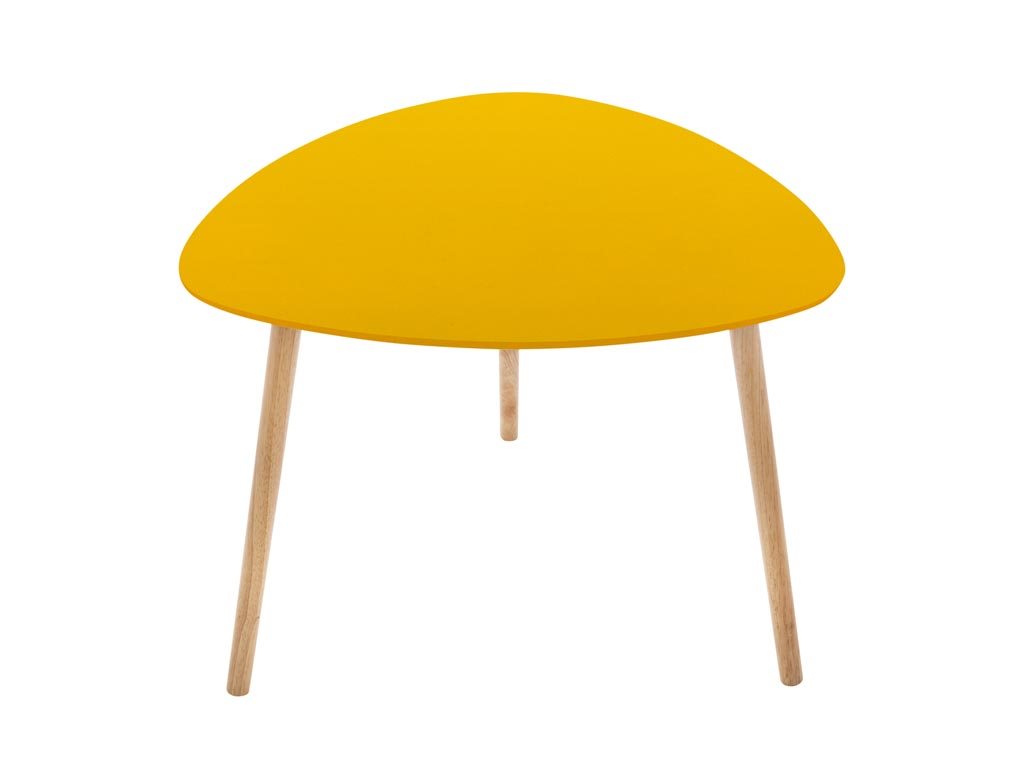 Ξύλινο Τραπεζάκι Σαλονιού σε κίτρινο χρώμα, 60x60x45 cm, Side table
