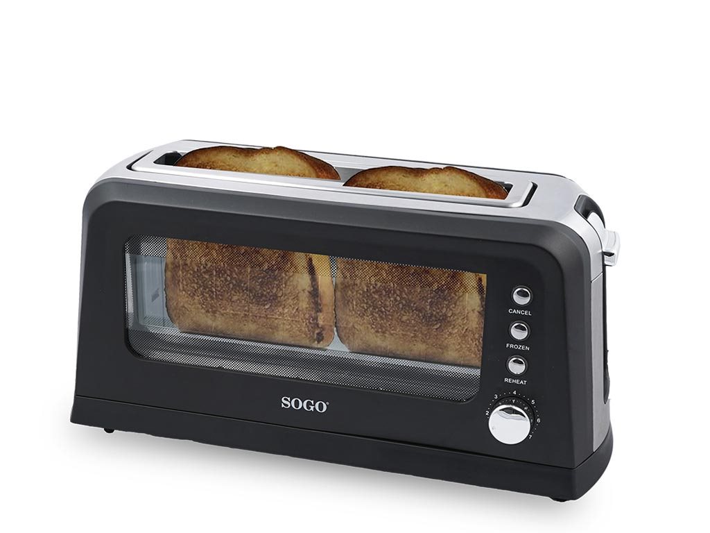 Sogo Αυτόματη Φρυγανιέρα 900W για 2 φέτες ψωμιού σε Μαύρο χρώμα, TOS-SS-5445