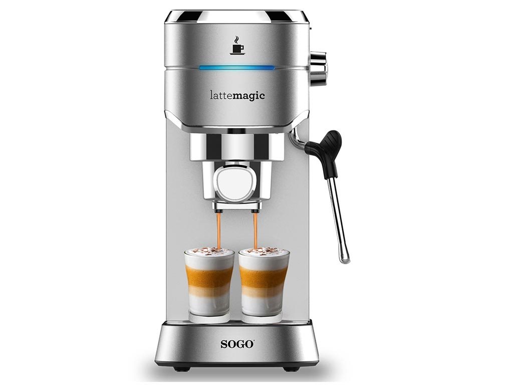 Sogo Αυτόματη Καφετιέρα Espresso 1450W 15bar Πίεσης με 1Lt δοχείο νερού, CAF-SS-7600