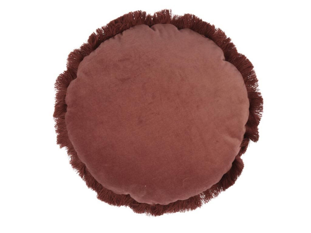 Διακοσμητικό Απαλό Στρογγυλό Μαξιλάρι σε Γήινα χρώματα, διαμέτρου 40 cm Dark Pink